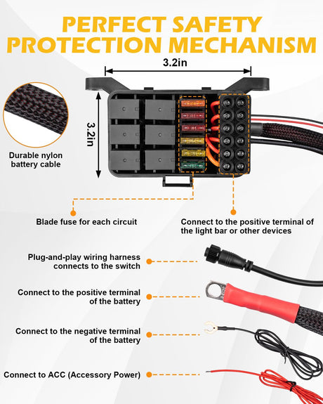 6 Gang Switch Control Panel 12V Relay System - AutoLEDTech.com