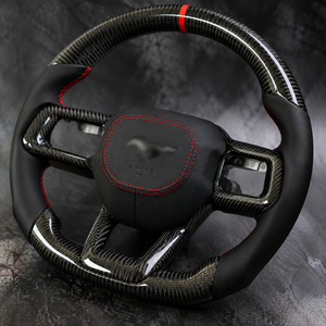 2024-2027+ Ford Mustang Custom Carbon Fiber LED Steering Wheel - AutoLEDTech.com