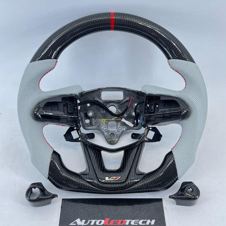 2020-2026+ Cadillac CT4/CT5 Blackwing Carbon Fiber LED Steering Wheel - AutoLEDTech.com