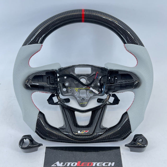 2020-2026+ Cadillac CT4/CT5 Blackwing Carbon Fiber LED Steering Wheel - AutoLEDTech.com