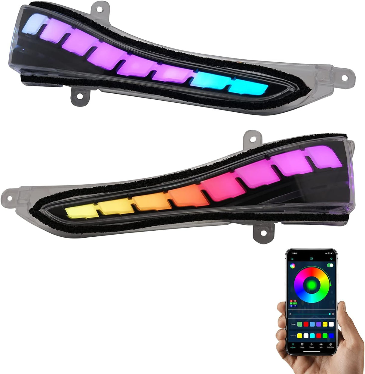 2014-2024 Infiniti Q50 Q60 Q70 Flow Series RGB LED Side Mirror Lights + Turn Signals