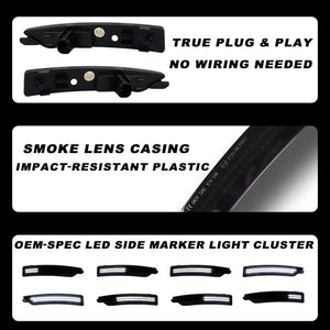 2024+ Ford Mustang S650 SCANNING White LED Smoked Side Marker Lights