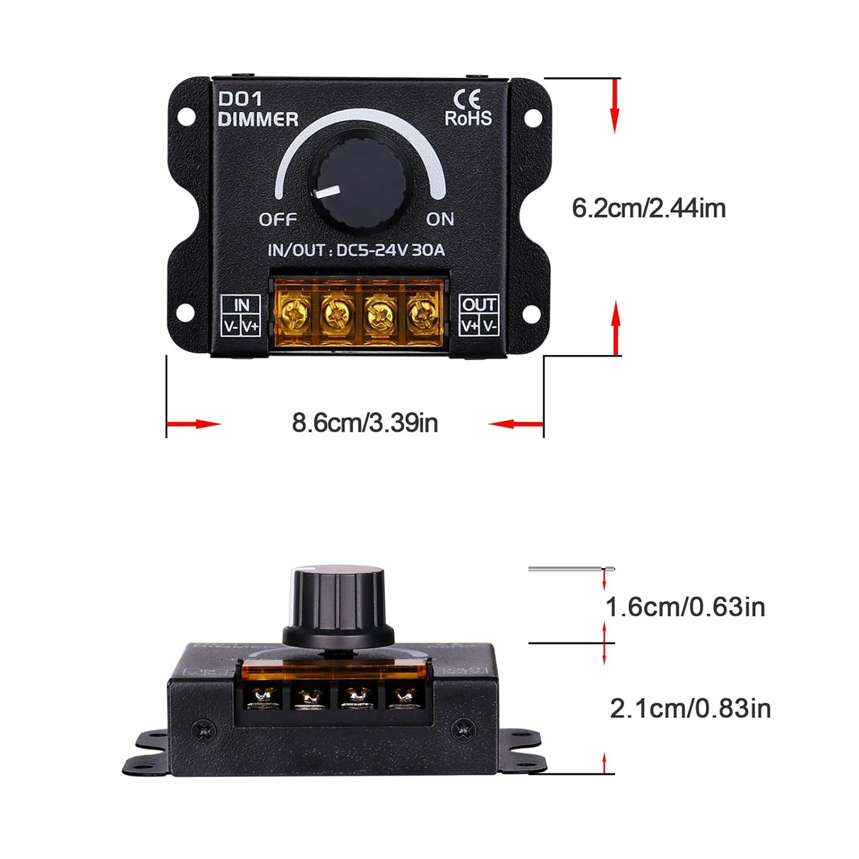 LED Dimmer Controller +  Handheld Remote For LED Grill Accent Lights Kits