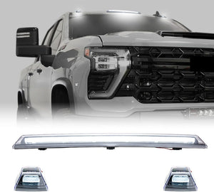 2020-2026+ GMC Chevy HD Smoked White Amber LED Roof Cab Lights