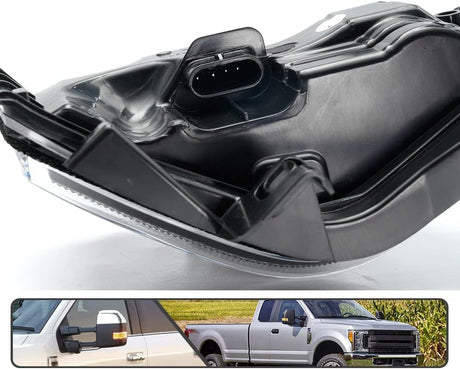 2017-2026+ Ford Super Duty F250 Smoked White Amber LED Mirror Lights - AutoLEDTech.com