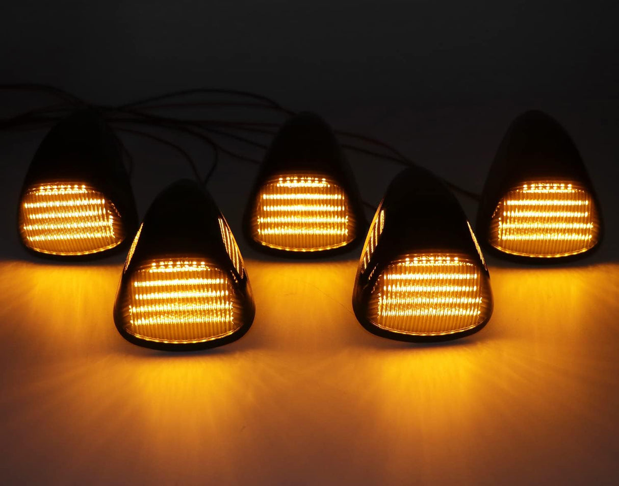 1999-2016 Ford F250 Super Duty Clear Smoked White Amber LED Roof Cab Lights