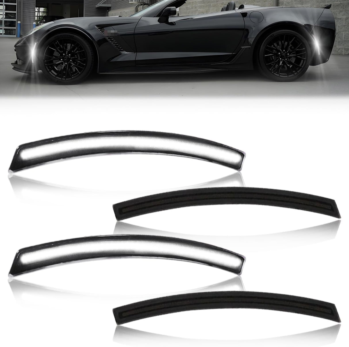 2014-2019 Chevrolet C7 Corvette Clear or Smoked LED Sidemarkers Rear Bumper Lights