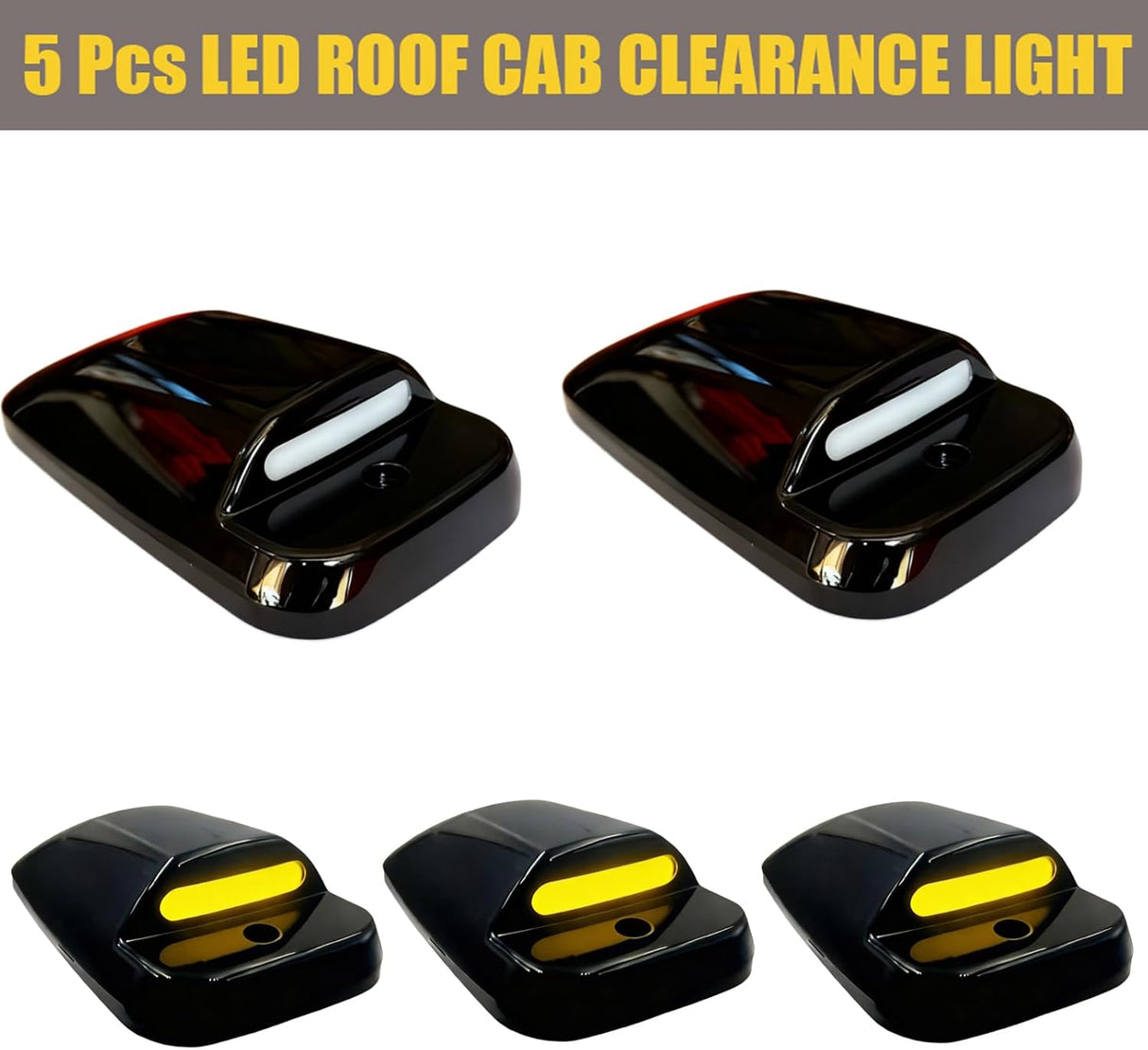 2003-2018 Dodge Ram HD Smoked White Amber Slim-Line LED Roof Cab Lights