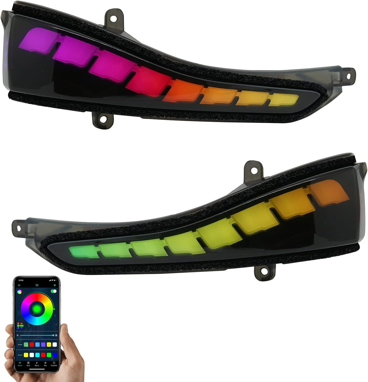 2014-2024 Infiniti Q50 Q60 Q70 Flow Series RGB LED Side Mirror Lights + Turn Signals
