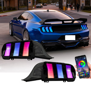 2024-2026+ Ford Mustang S650 RGB Flow Smoked Clear LED Tail Lights