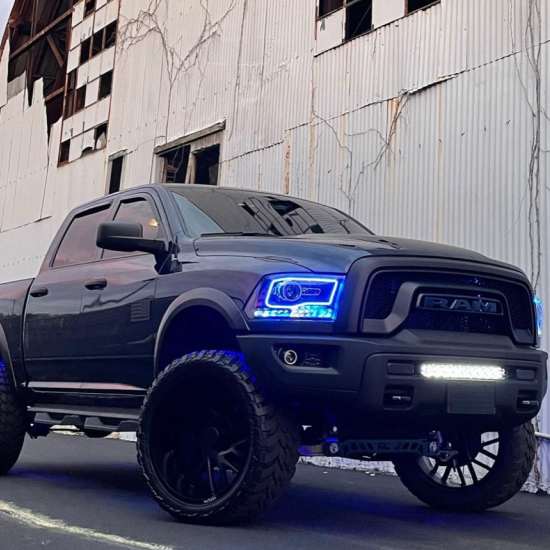 2013-2018 Dodge Ram 1500 2500 RGBW Color-Chasing LED Halo Kit (Projector Outline)