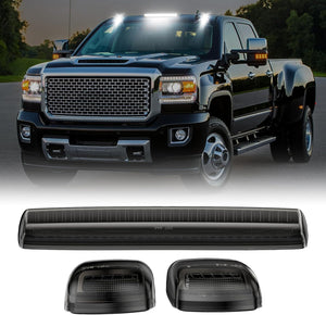 2015-2019 GMC Chevy HD Smoked White Amber LED Roof Cab Lights - AutoLEDTech.com