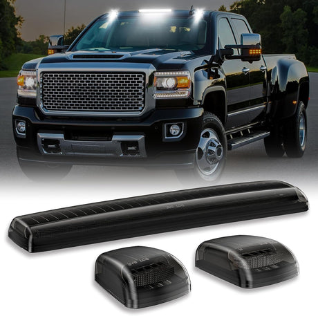 2014-2019 GMC Chevy Sierra Silverado HD Smoked Switchback LED Mirror Lights - AutoLEDTech.com
