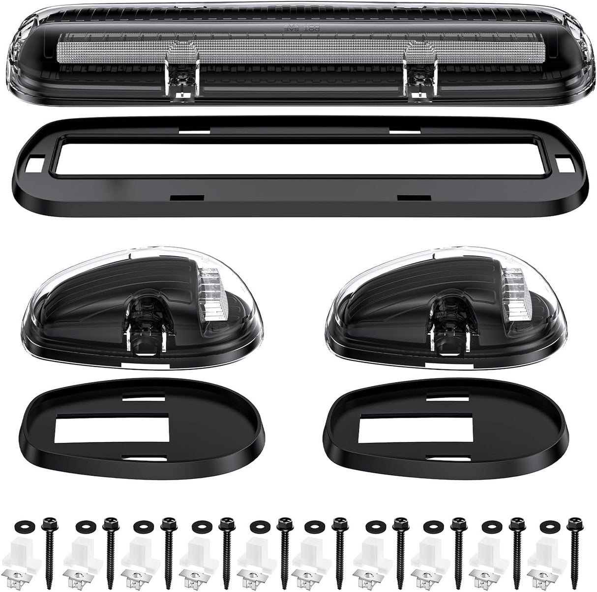 2000-2006 GMC Chevy HD Smoked White Amber LED Roof Cab Lights - AutoLEDTech.com