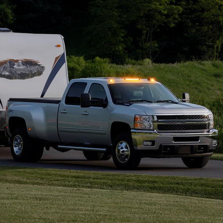 2007-2014 GMC Chevy HD Smoked White Amber LED Roof Cab Lights - AutoLEDTech.com