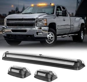 2007-2014 GMC Chevy HD Smoked White Amber LED Roof Cab Lights - AutoLEDTech.com