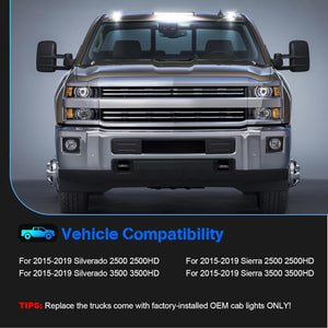 2015-2019 GMC Chevy HD Smoked White Amber LED Roof Cab Lights - AutoLEDTech.com