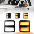 2008-2016 Ford F250 Super Duty Switchback LED Smoked Mirror Lights - AutoLEDTech.com