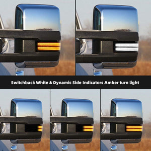 2014-2019 GMC Chevy Sierra Silverado Smoked Switchback LED Mirror Lights