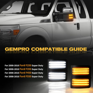 2008-2016 Ford F250 Super Duty Switchback LED Smoked Mirror Lights - AutoLEDTech.com