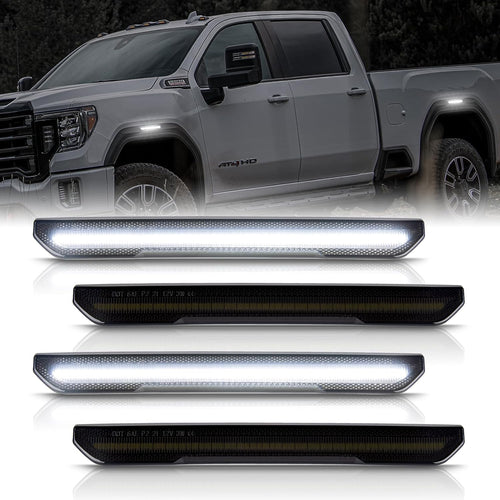 2020-2024 GMC Sierra HD Clear Smoked White Amber LED Side Markers