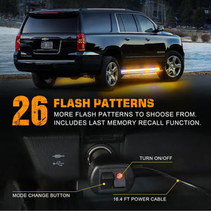 LED Strobe Rocker Lights Running Board Strips (70")