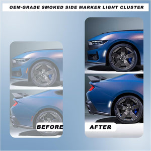 2024+ Ford Mustang S650 SCANNING White LED Smoked Side Marker Lights