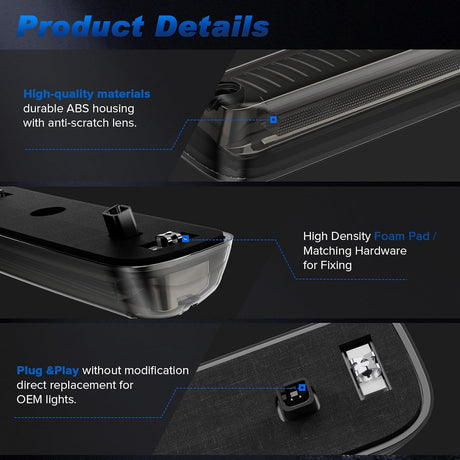 2007-2014 GMC Chevy HD Smoked White Amber LED Roof Cab Lights - AutoLEDTech.com