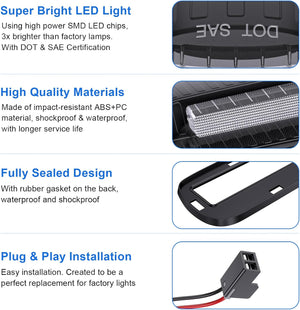 2000-2006 GMC Chevy HD Smoked White Amber LED Roof Cab Lights - AutoLEDTech.com