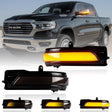 2019-2024 Ram 1500 & TRX Clear Smoked Amber Scanning LED Mirror Lights - AutoLEDTech.com