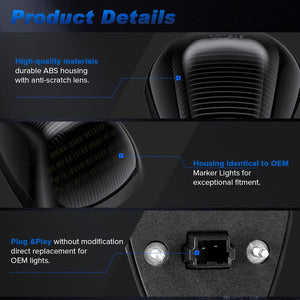 1999-2016 Ford F250 Super Duty Clear Smoked White Amber LED Roof Cab Lights