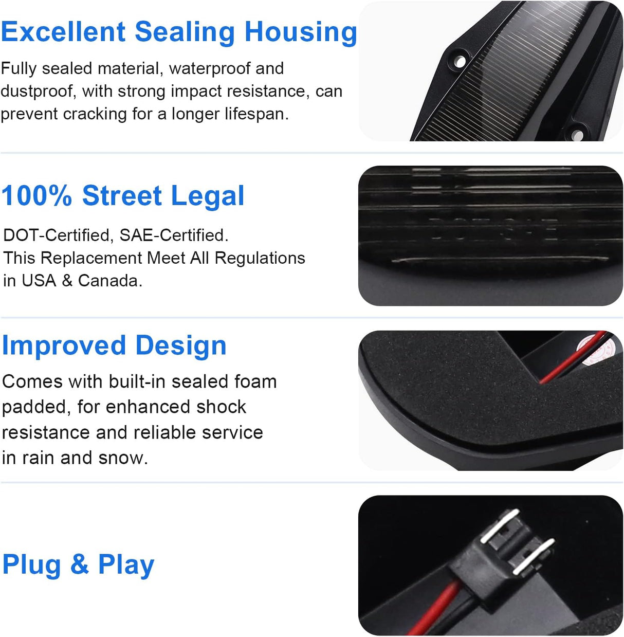 1984-1998 Ford F250 Super Duty Clear Smoked White Amber LED Roof Cab Lights