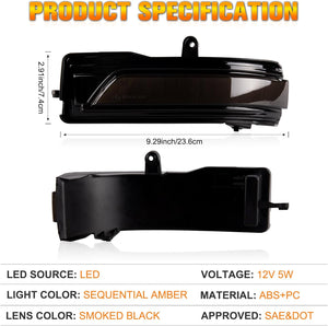 2019-2024 Ram 1500 & TRX Clear Smoked Amber Scanning LED Mirror Lights - AutoLEDTech.com