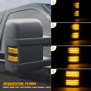 2008-2016 Ford F250 Super Duty Switchback LED Smoked Mirror Lights - AutoLEDTech.com