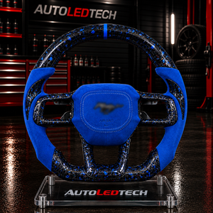 2024-2027+ Ford Mustang Custom Carbon Fiber LED Steering Wheel - AutoLEDTech.com