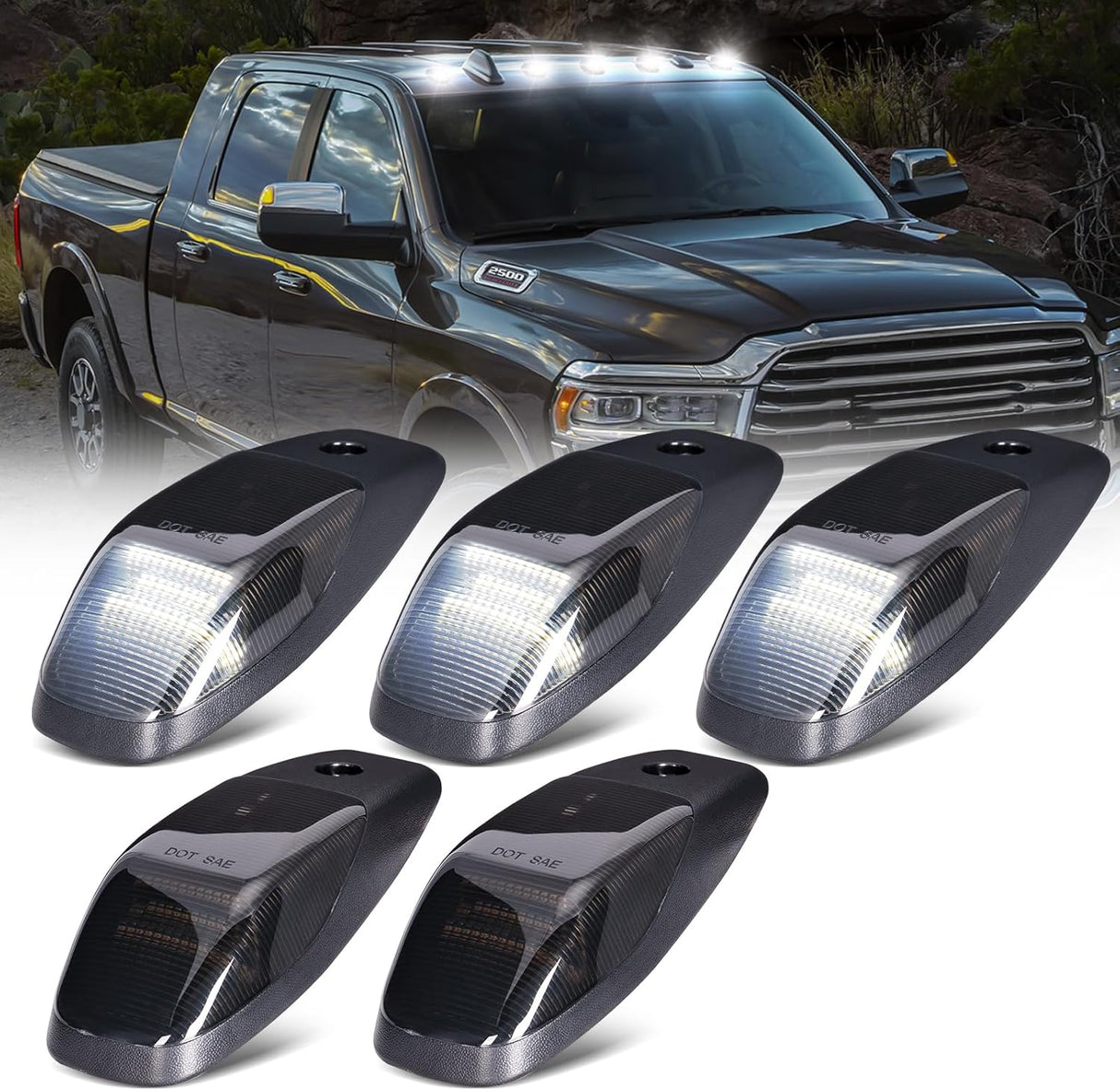 2023-2026+ Ram 1500 2500 HD Smoked White Amber LED Tow Mirror Lights - AutoLEDTech.com