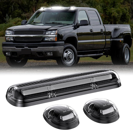 2000-2006 GMC Chevy HD Smoked White Amber LED Roof Cab Lights - AutoLEDTech.com