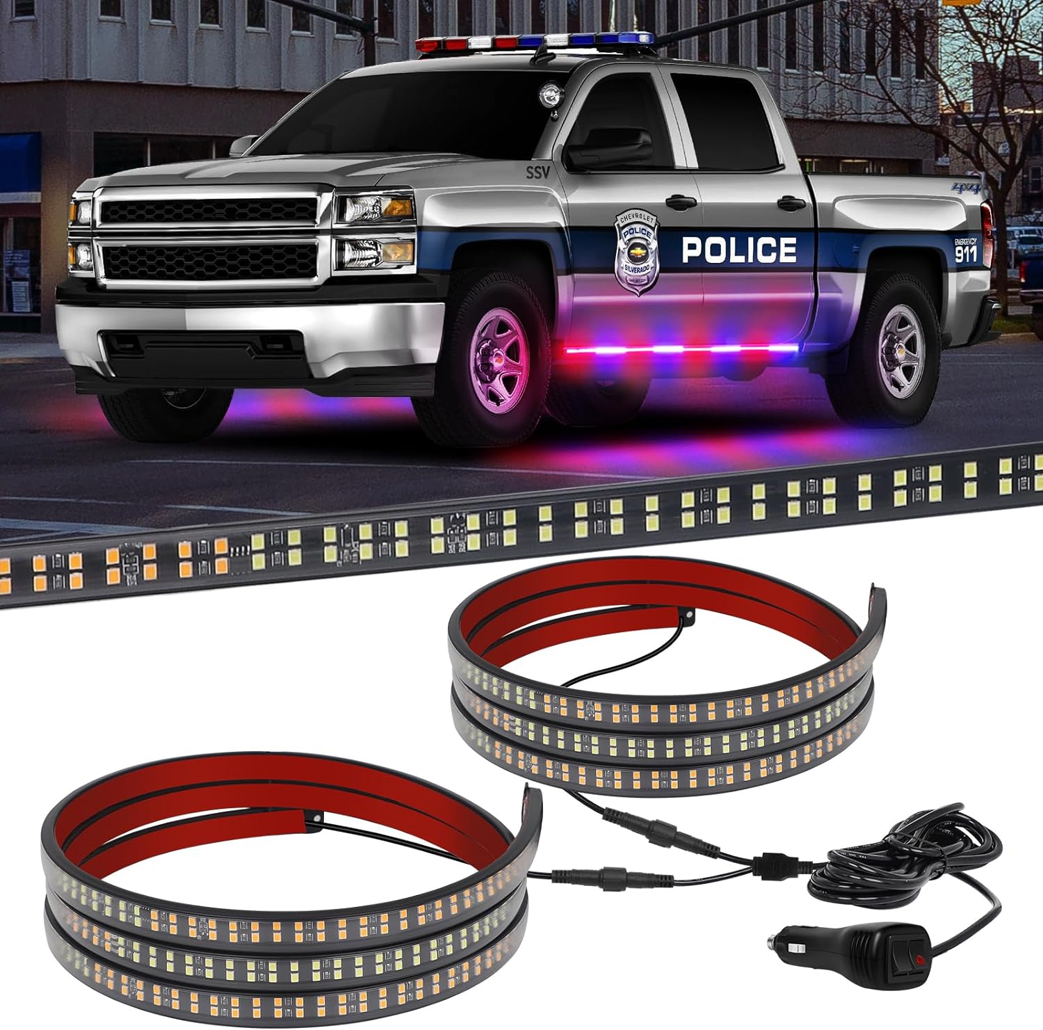 LED Strobe Rocker Lights Running Board Strips (70