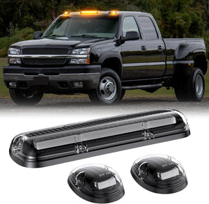 2000-2006 GMC Chevy HD Smoked White Amber LED Roof Cab Lights - AutoLEDTech.com