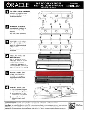 ORACLE 1969-1970 Dodge Charger LED tail light conversion install guide