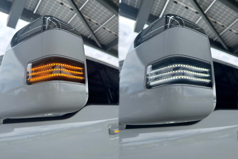 2017-2024 Ford F250 F350 Super Duty Sequential Amber White LED Smoked Mirror Marker Lights