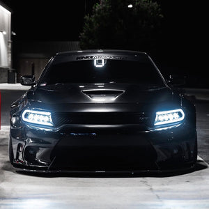 2015-2023 Dodge Charger Alpharex Nova LED Projector Headlights (Alpha Black) - AutoLEDTech.com