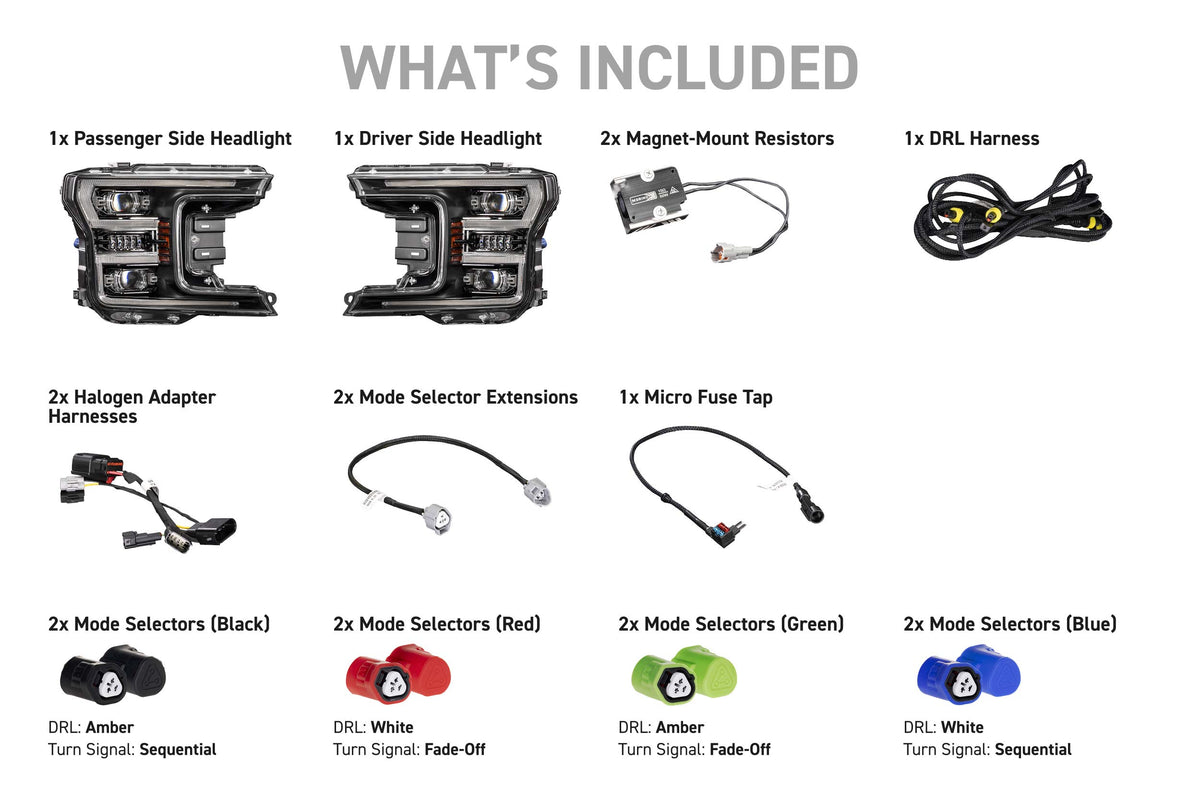 2018-2020 Ford F-150 XB EVO LED DRL Projector Headlights - AutoLEDTech.com