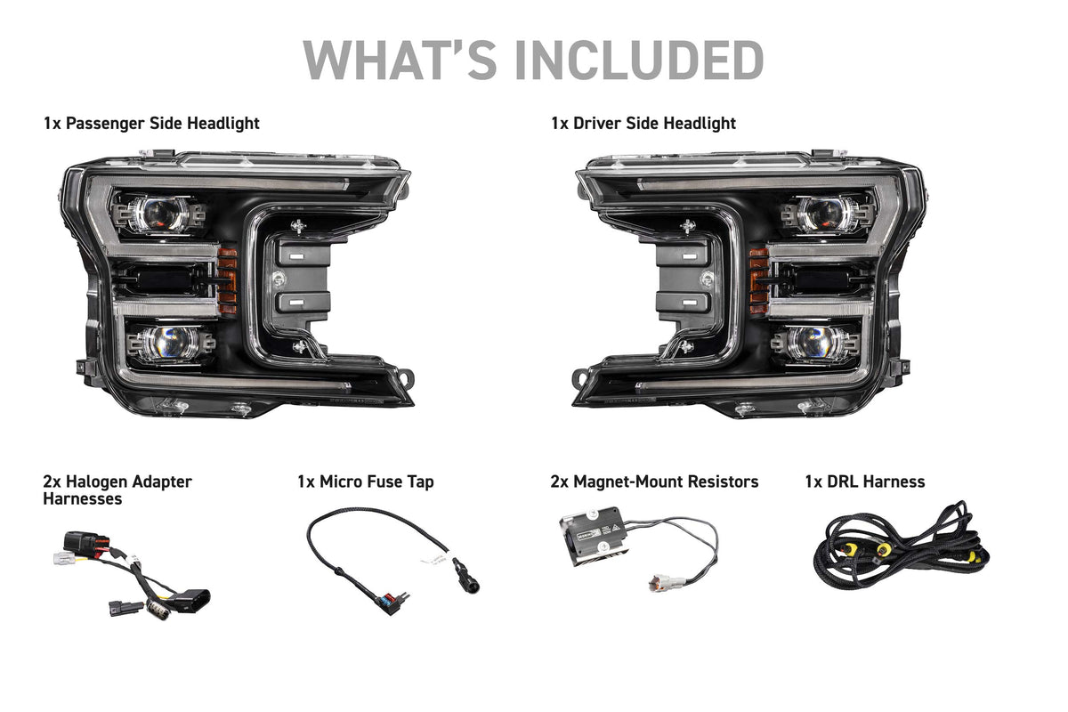 2018-2020 Ford F-150 XB EVO Hybrid LED Projector Headlights - AutoLEDTech.com