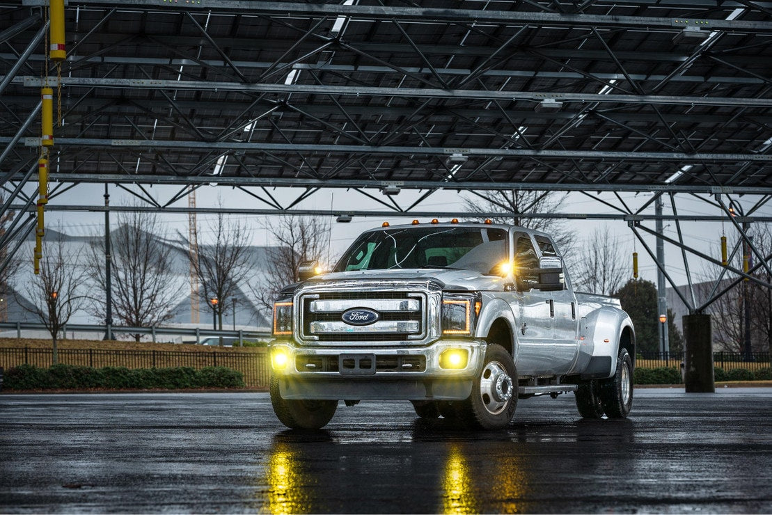 2011-2016 Ford Super Duty F250 White Amber XB LED DRL Projector Headlights