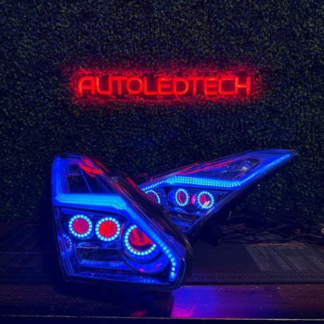 2009-2024 Nissan GTR R35 RGBW Flow Series LED DRL Halo Headlights - AutoLEDTech.com