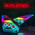 2009-2024 Nissan GTR R35 RGBW Flow Series LED DRL Halo Headlights - AutoLEDTech.com