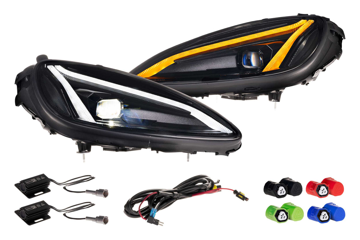 2005-2013 Chevrolet C6 Corvette XB LED DRL Projector Headlights - C8 Design