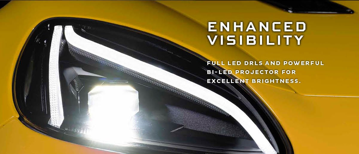 2005-2013 Chevrolet C6 Corvette XB LED DRL Projector Headlights - C8 Design