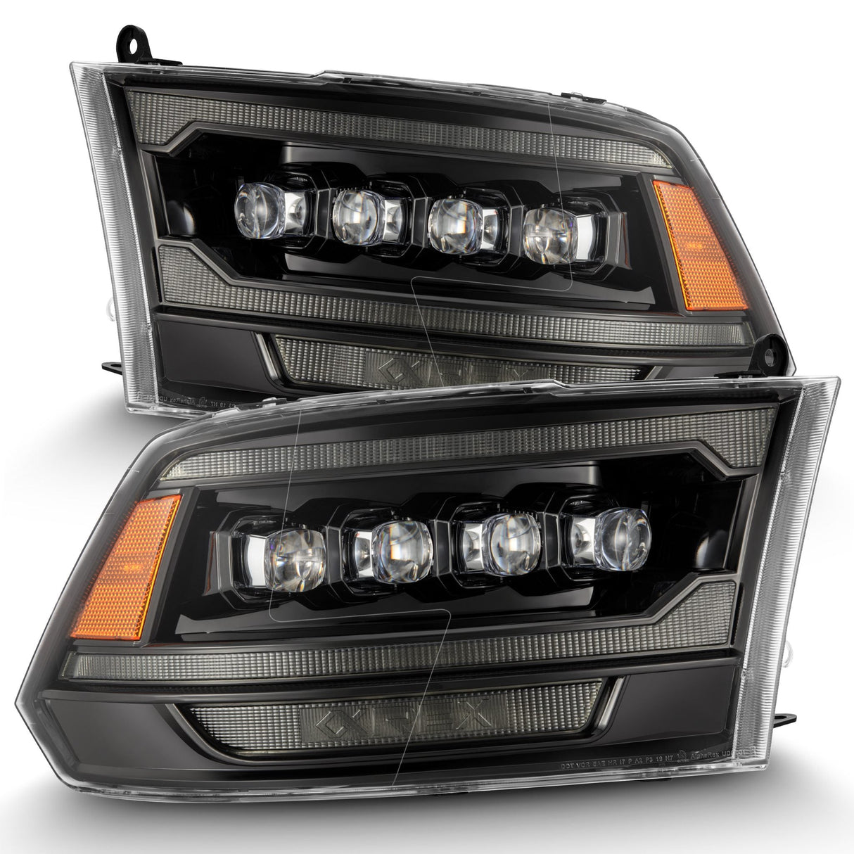 09-18 Ram Truck (MK II 5th Gen 2500 Style) NOVA-Series LED Projector Headlights Alpha-Black - AutoLEDTech.com